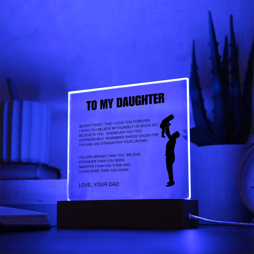 To My Daughter | Straighten Your Crown | Acrylic LED Lamp