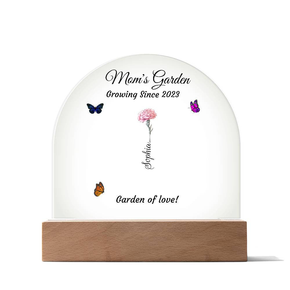 Mom's Garden | Personalized Birth Flower| Acrylic Dome Plaque