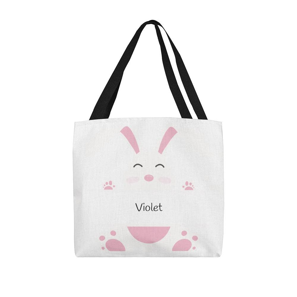 Personalized White/Pink Bunny Tote | Easter Tote