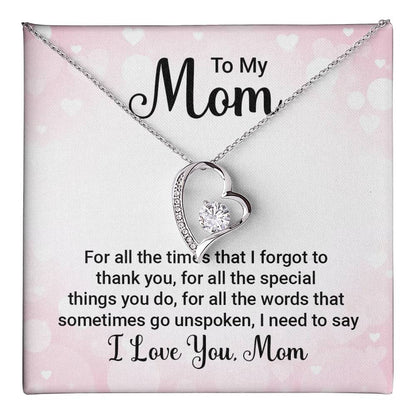 To My Mom Pink Forever Love Necklace