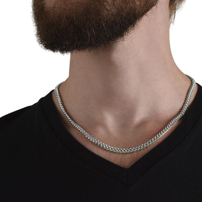 Badass Bearded Dad Cuban Link Chain w/ Gold Overlay Option