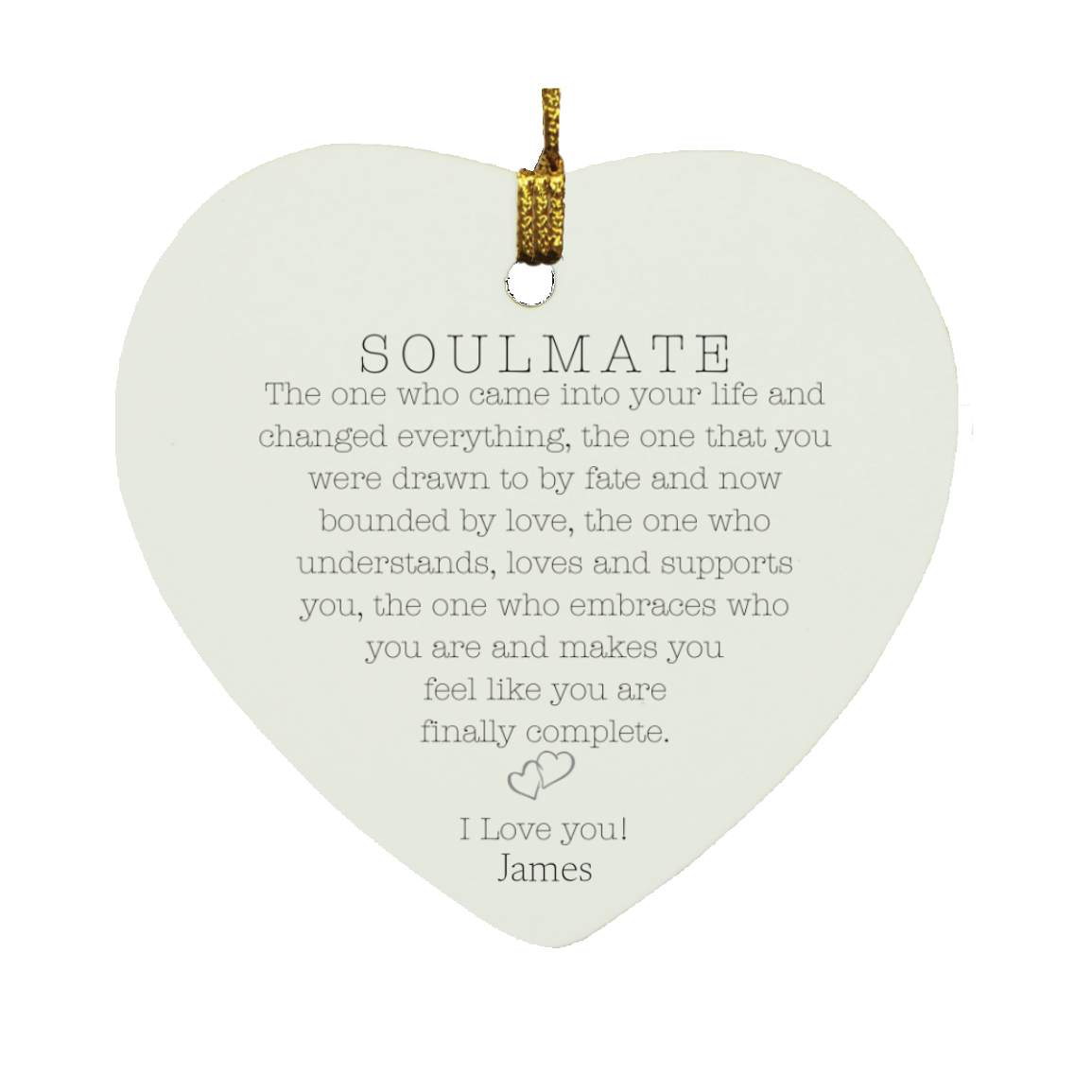 Personalized Soulmate Heart Ornament