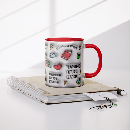 Teacher Era Red Accent Mug