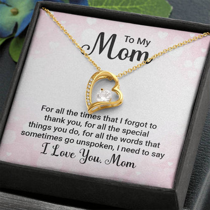 To My Mom Pink Forever Love Necklace