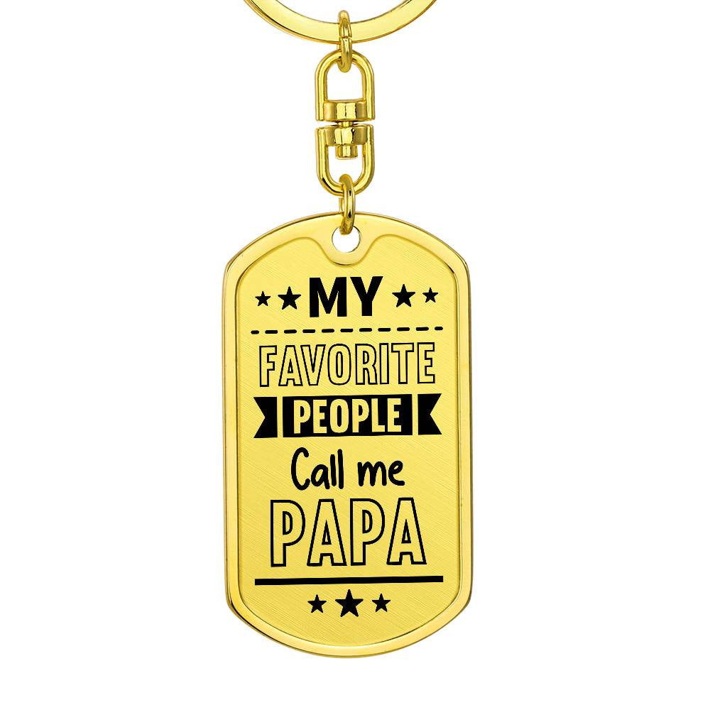 Papa Dog Tag with Swivel Keychain