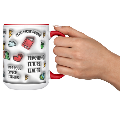 Teacher Era Red Accent Mug