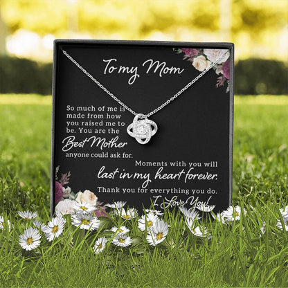 To My Mom Love Knot Necklace (Yellow & White Gold Variants)