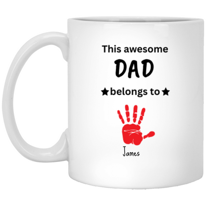 Awesome Dad| Personalized| 11 oz. White Mug