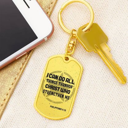 I Can Do Dog Tag with Swivel Keychain