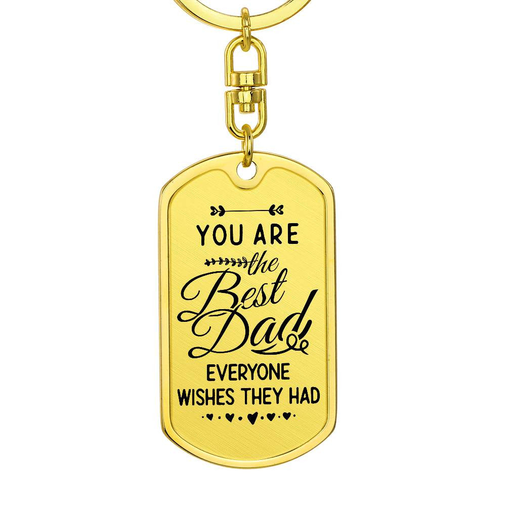 Best Dad Dog Tag with Swivel Keychain