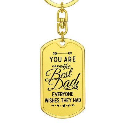 Best Dad Dog Tag with Swivel Keychain