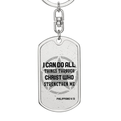 I Can Do Dog Tag with Swivel Keychain