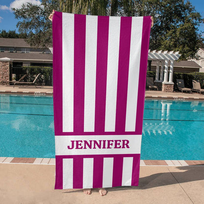 Personalized Striped Beach Towel