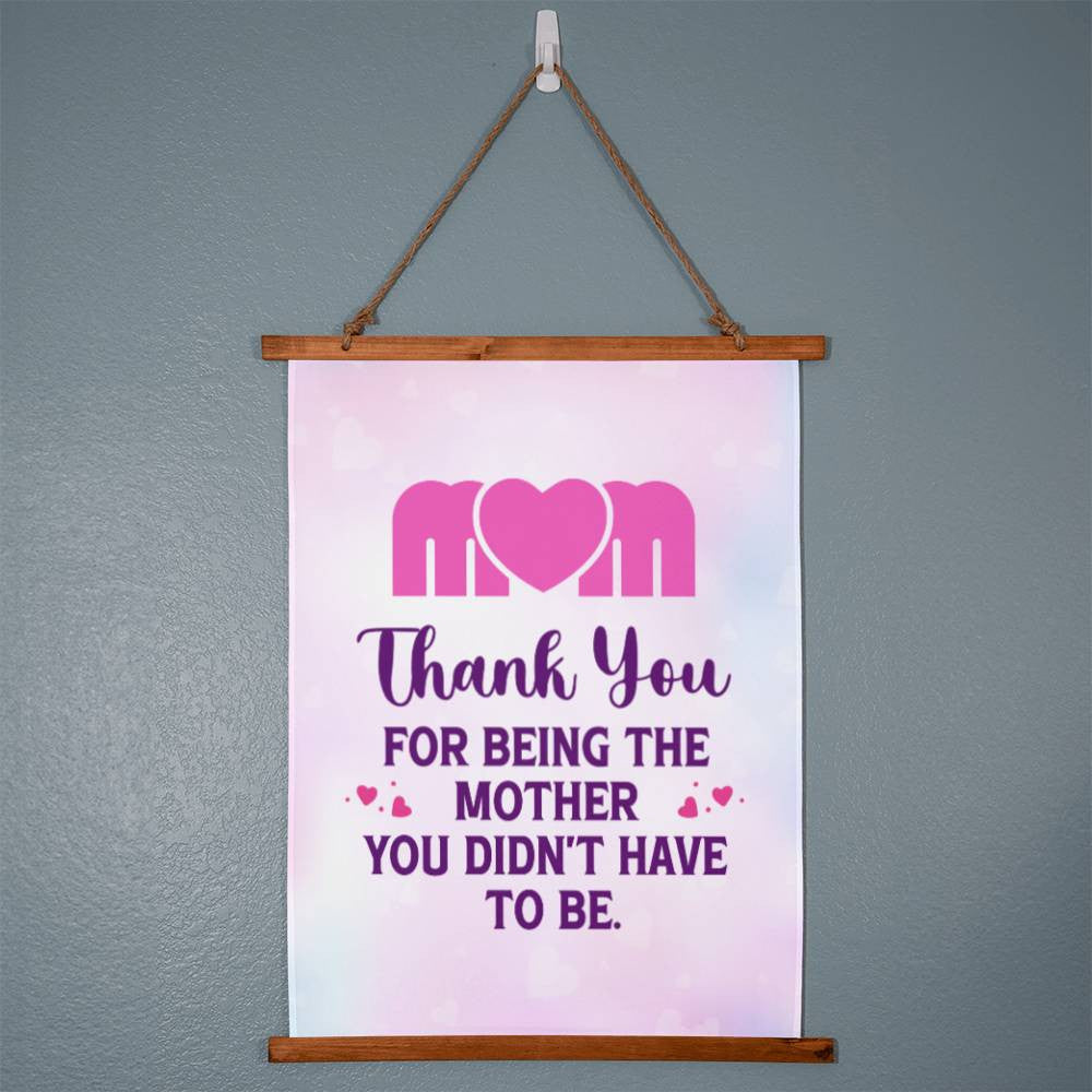 Mom| Thank you | Wood Framed Wall Tapestry (Portrait)