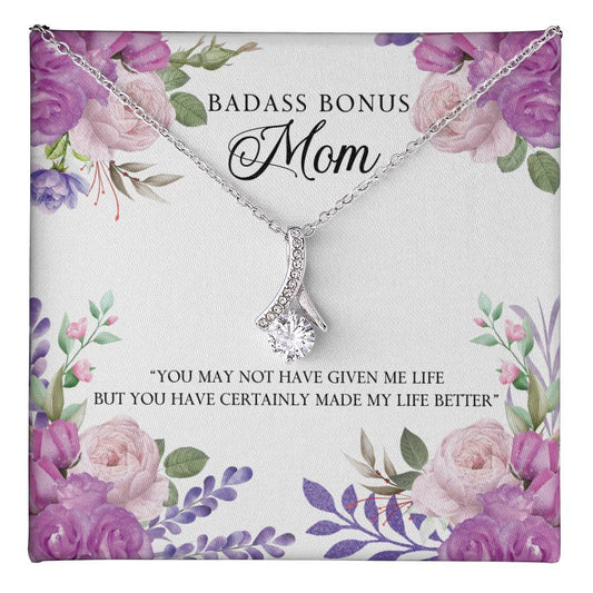 Badass Bonus Mom Alluring Beauty Necklace (Yellow & White Gold Variants)