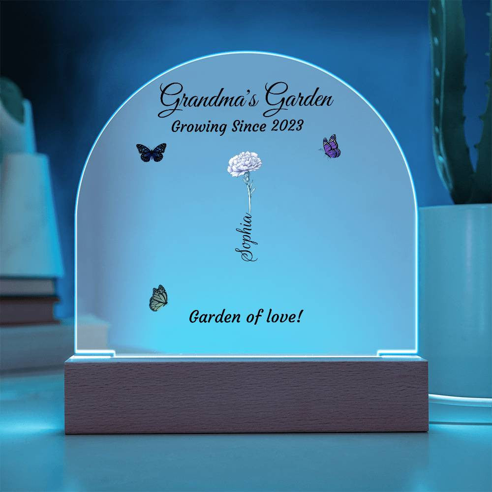 Grandma's Garden | Personalized Birth Flower| Acrylic Dome Plaque