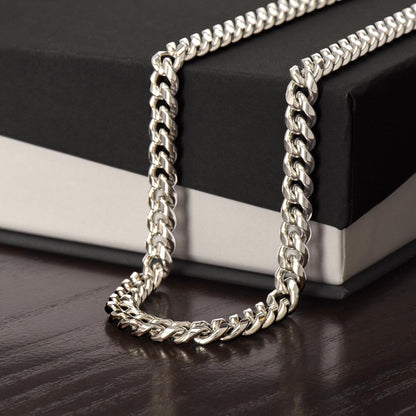 Badass Bearded Dad Cuban Link Chain w/ Gold Overlay Option