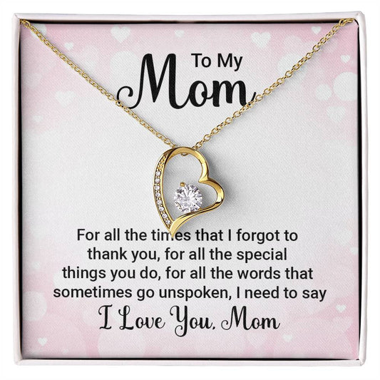 To My Mom Pink Forever Love Necklace