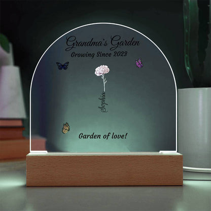 Grandma's Garden | Personalized Birth Flower| Acrylic Dome Plaque