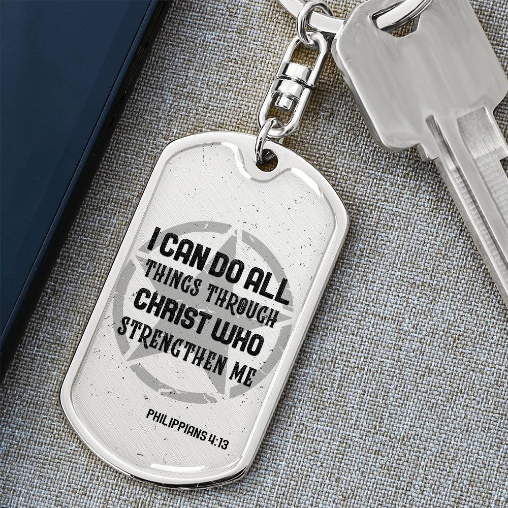 I Can Do Dog Tag with Swivel Keychain