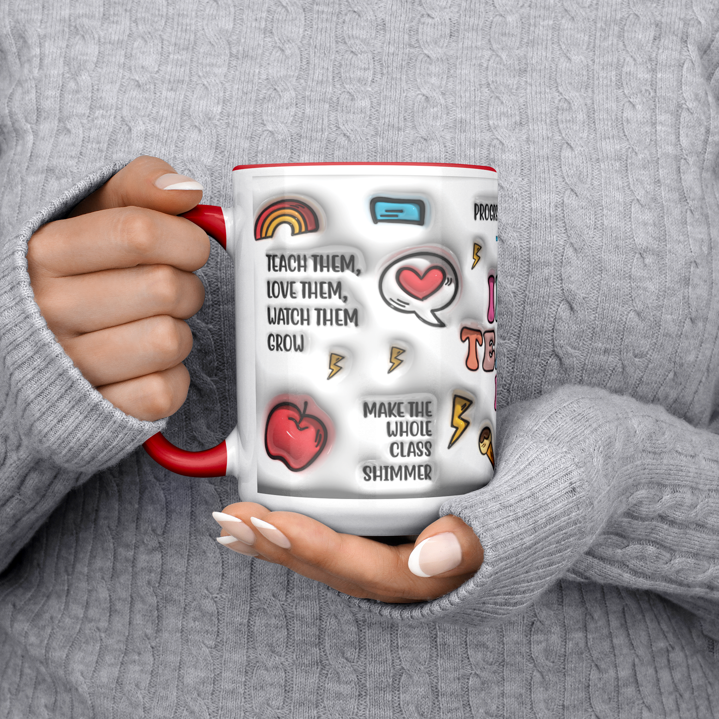 Teacher Era Red Accent Mug