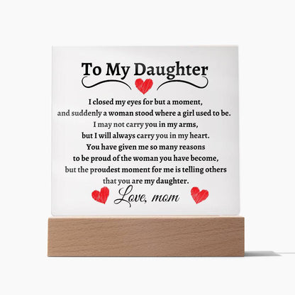 To My Daughter| From Mom Acrylic Square Plaque