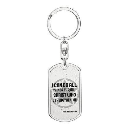 I Can Do Dog Tag with Swivel Keychain