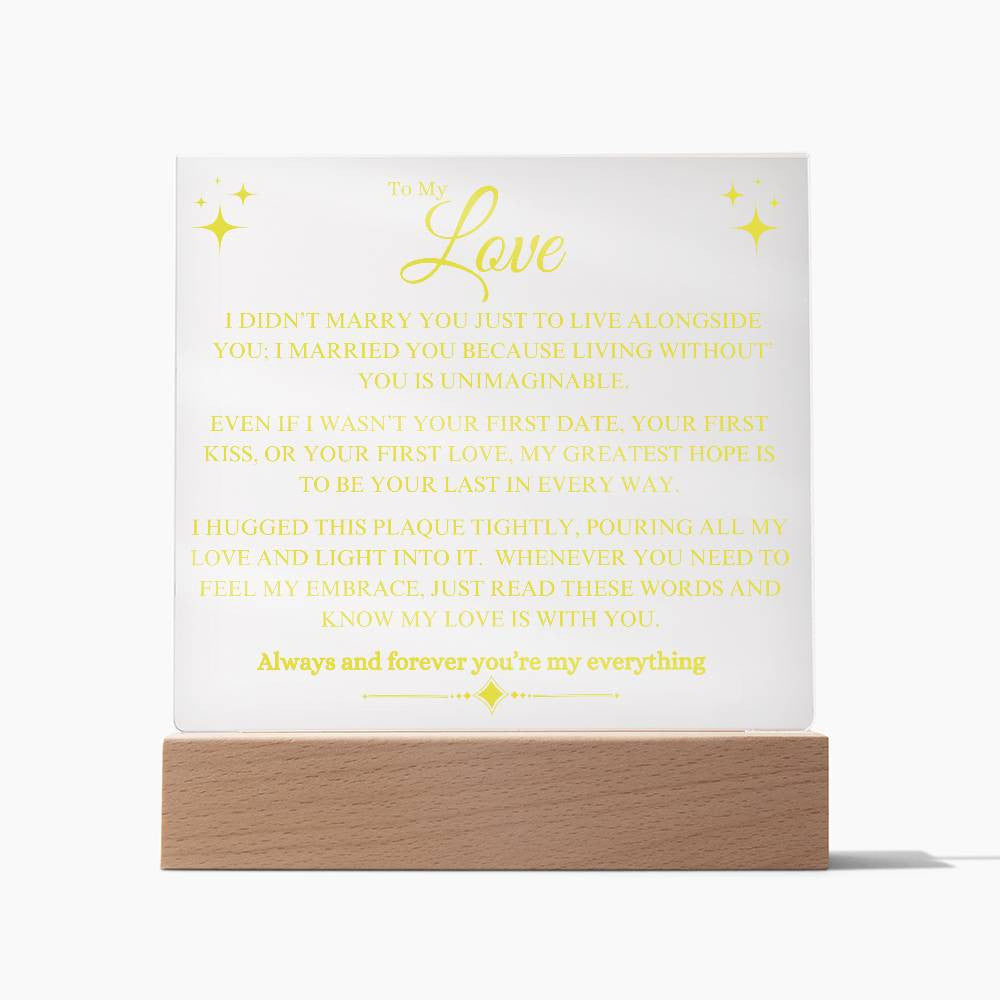 To My Love Acrylic Square Plaque