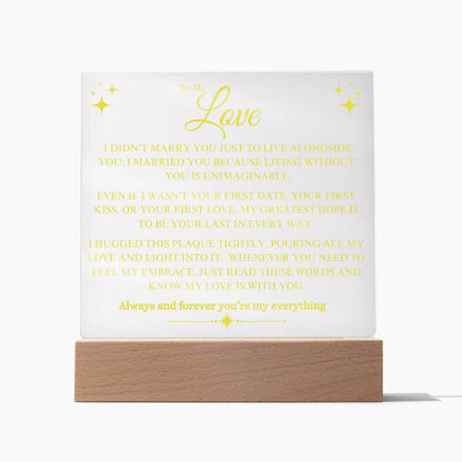 To My Love Acrylic Square Plaque