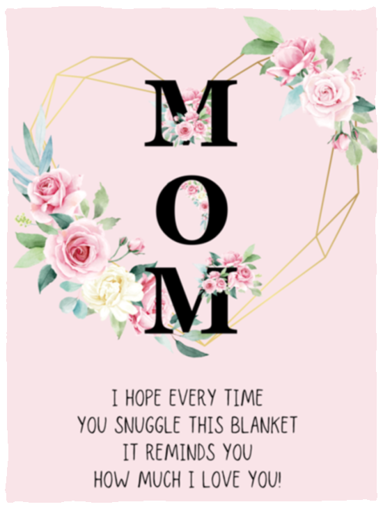 Mom Flower Blanket Pink