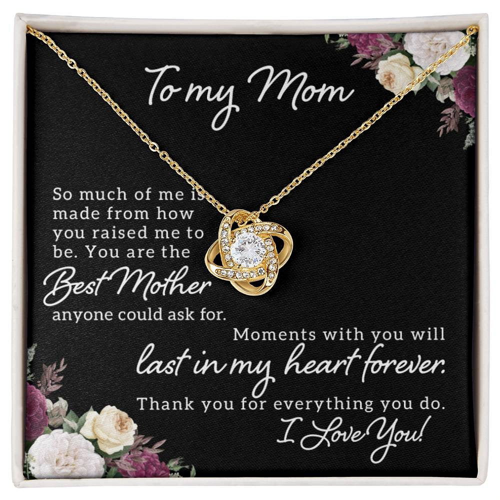 To My Mom Love Knot Necklace (Yellow & White Gold Variants)