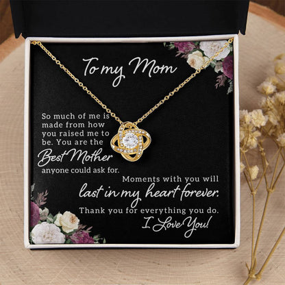 To My Mom Love Knot Necklace (Yellow & White Gold Variants)