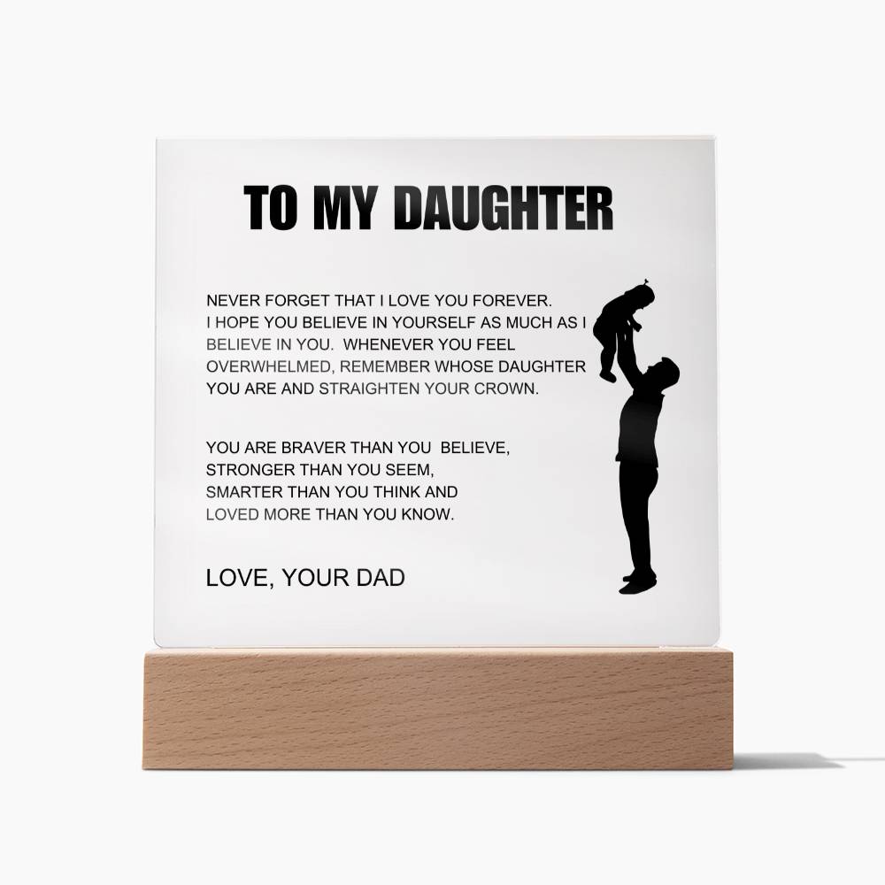 To My Daughter  | Straighten Your Crown  |  Acrylic  LED Lamp