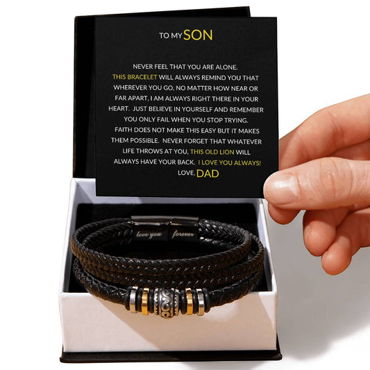 To My Son  |  Love Dad  | Love You Forever Bracelet