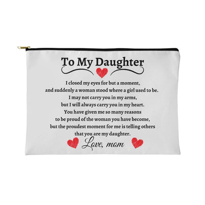 To My Daughter From Mom Fabric Zippered Pouch Small