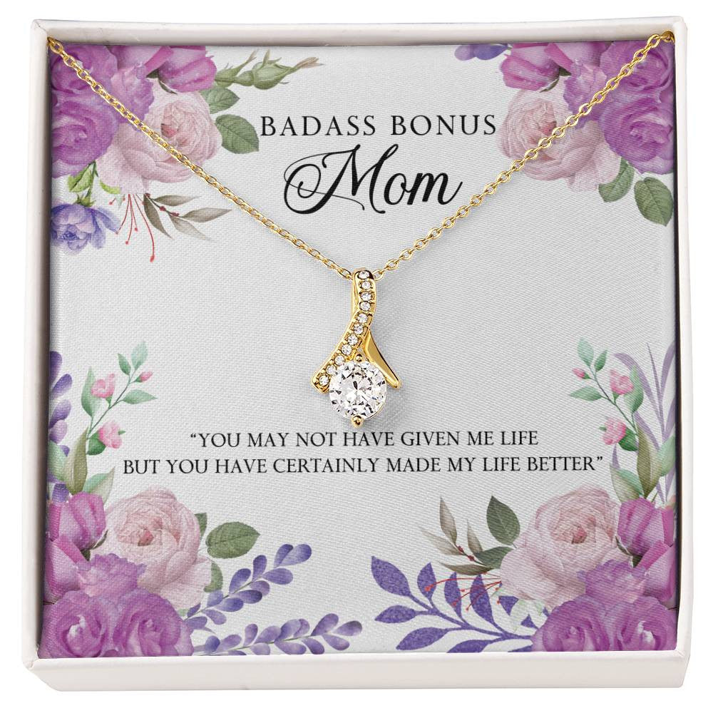 Badass Bonus Mom Alluring Beauty Necklace (Yellow & White Gold Variants)