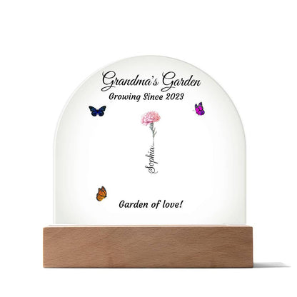 Grandma's Garden | Personalized Birth Flower| Acrylic Dome Plaque