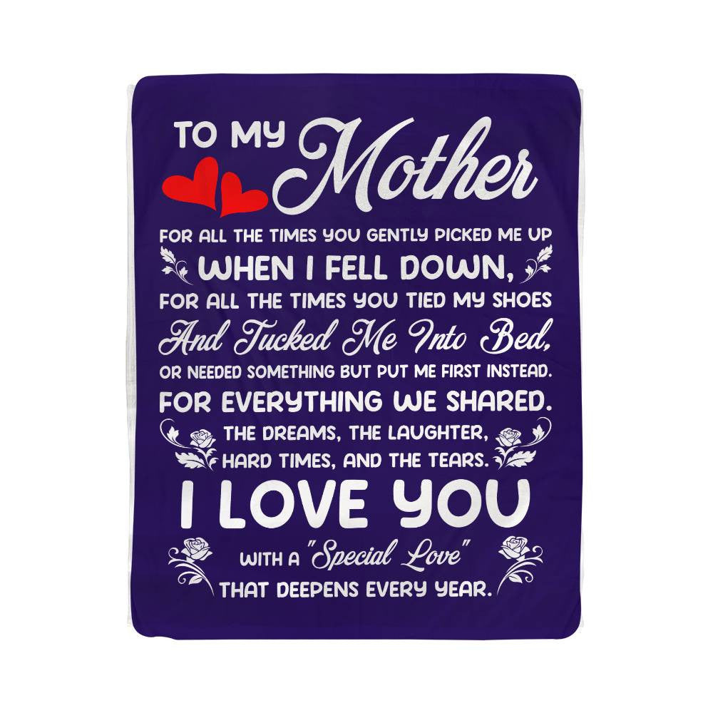 Mother | I Love You | Sherpa Fleece Blanket (3:4)