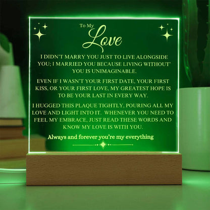 To My Love Acrylic Square Plaque