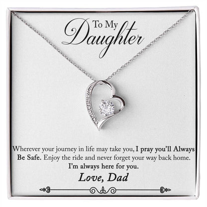 To Daughter Forever Love Necklace | Love Dad | I Pray