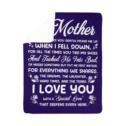 Mother | I Love You | Sherpa Fleece Blanket (3:4)