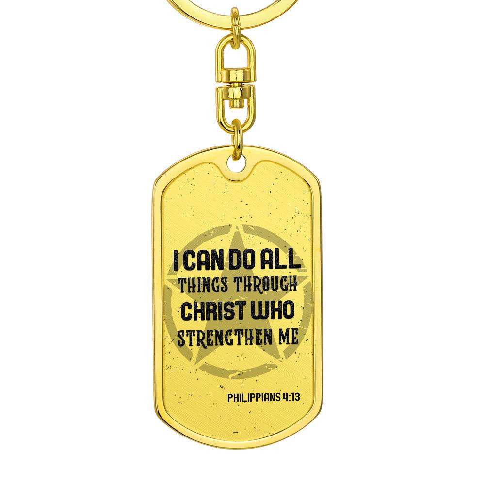 I Can Do Dog Tag with Swivel Keychain