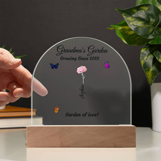 Grandma's Garden | Personalized Birth Flower| Acrylic Dome Plaque