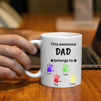 Awesome Dad| Personalized| 11 oz. White Mug