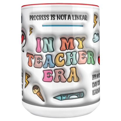 Teacher Era Red Accent Mug