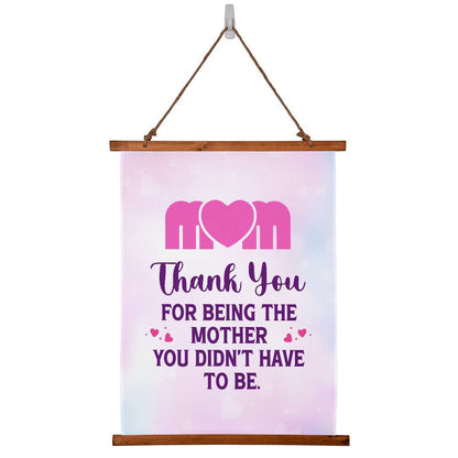 Mom| Thank you | Wood Framed Wall Tapestry (Portrait)