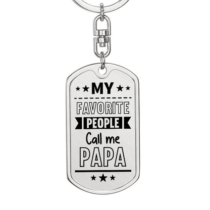 Papa Dog Tag with Swivel Keychain