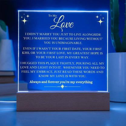 To My Love Acrylic Square Plaque