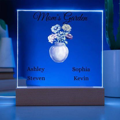 Mom's Garden Acrylic Square Plaque | Personalize