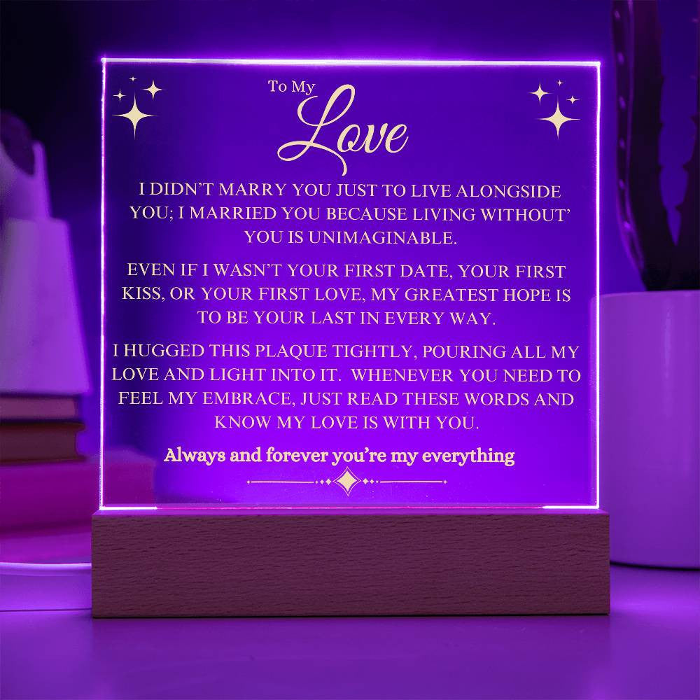 To My Love Acrylic Square Plaque